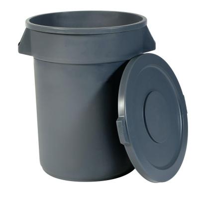 China Sustainable 32gal Round Plastic Bin With Lid for sale