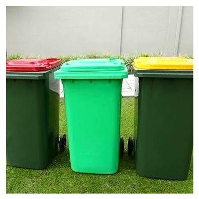 China Heavy Duty Outdoor Street Sustainable 120 Liter Plastic Garbage Bins With Wheel for sale