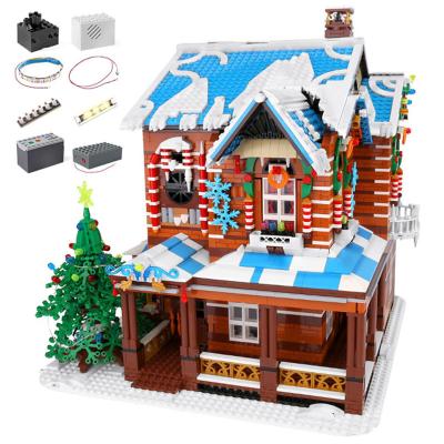 China Building Toy 3693 Pcs Christmas Day Toy Blocks With Light Music Function 16011 Building Blocks Christmas Gift Smoking Gift for sale