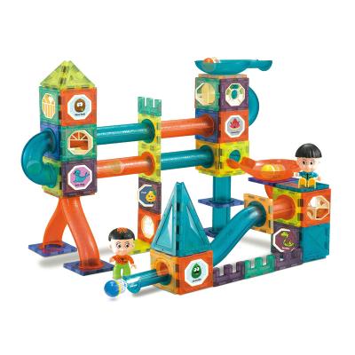 China Educational Toy 132pcs Fun Marble Running Blocks Set Set Large Sets Magnetic Building Tiles Marble Building Toys Marble Run Toy For Kids for sale