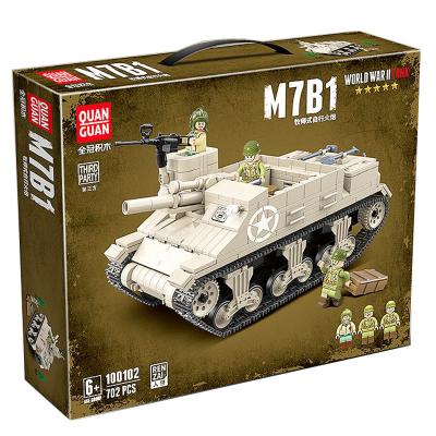 China Construction Toy Building Bricks Tank Toy 702 PCs Building Blocks WW2 M7B1 Military Tank Building Bricks Toy for sale