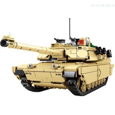 China MODEL TOY Hot selling abrams M1A2 main battle tank tank bricks set building blocks tank blocks gift toy 2021 for sale