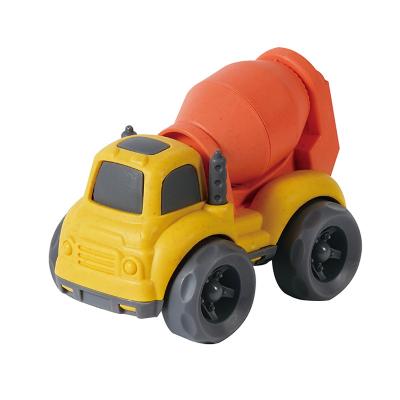 China Children's Play Toys High Quality First Educational Wheat Straw Construction Sliding Car Plastic Mini Car Truck Toys For Children for sale