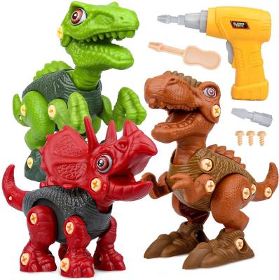 China Kids Play Amazon Hot Sale Assembly Dinosaur Play Set,DIY Disassemble Dinosaur Toy for Kids,Kids Learning Animal Toys with Electric Drill for sale