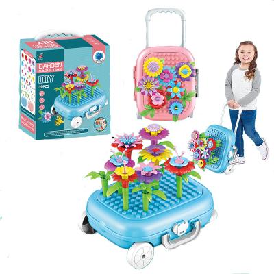 China New Launched Eco-friendly Diy Educational Toy 39pcs Stem Building Block Hobby Garden Building Toy With Suitcase for sale