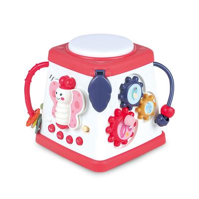 China Entertainment 6 IN 1 Early Learning Educational Cube Block Baby Musical Drum Set Toys for sale