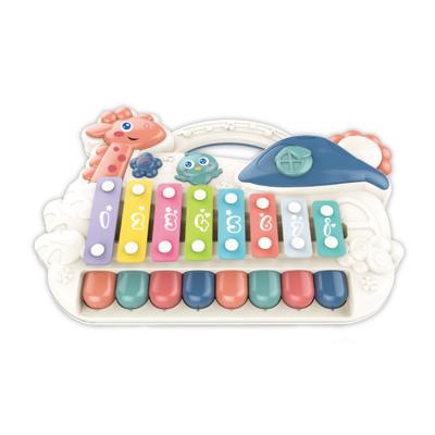 China Toy High Quality Educational Cartoon Toy Keyboard Hitting Piano Xylophone With Light For Baby Musical Instruments Play for sale