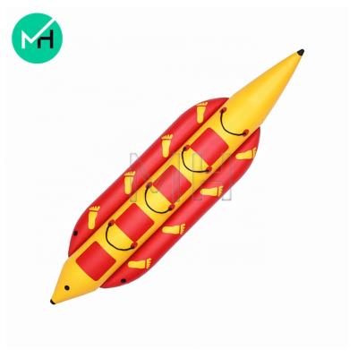 China Water Play Popular 4 Seats Single Row Inflatable Banana Boat For Sale Water Play Equipment for sale