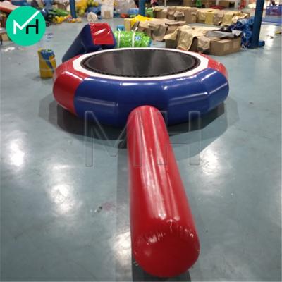 China High quality water entertainment outdoor water sports floating inflatable trampoline with slide and buoy for sale for sale