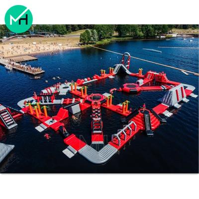 China 0.9mm PVC Tarpaulin Water Park Adult Inflatable Obstacle Course Aqua Park Inflatable Floating Water Park For Sale for sale