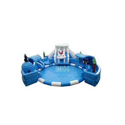 China Extend Season Mobile Inflatable Snow Theme Aqua Ice Park Swimming Inflatable Water Park For Sale for sale