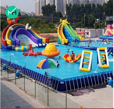 China Metal frame swimming pool for sale above ground steel frame swimming pool for sale