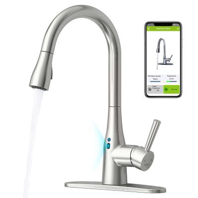 China Sense Taps Touchless Power-saving Kitchen Faucet with Water Quality Monitoring Temperature Display App Control Kitchen Faucet Aid for sale