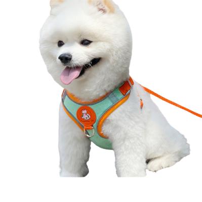 China Wholesale Padded Small Dog Chest Reflective Strap Vest Adjustable Dogs Invest Harness And Traction Leash Set for sale