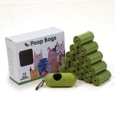 China Hot Sale Manufacture PE Dog Biodegradable Plastic Poop Bag Degradable Pet Stocked Degradable Waste Bag With Capsule Dispenser for sale