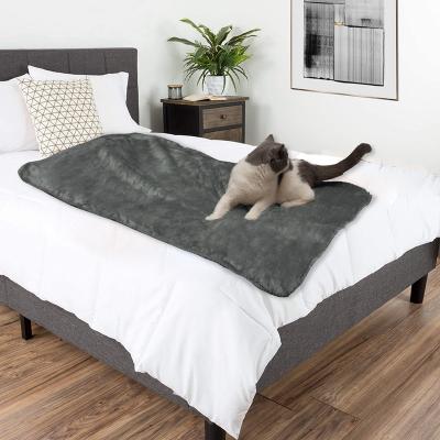 China Wholesale Best Seller Pet Stocked Gray Flannel Cat Dog Blanket Mat Comfortable Soft Washable Durable for sale