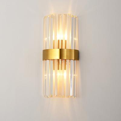 China Modern Exquisite Bronze Gold Wall Light E14 Modern Chinese Zhongshan Chinese Luxury Led K9 Crystal Wall Lamp for sale