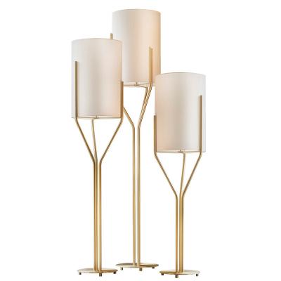 China Modern hotel modern creative villa floor lamp position shade cloth style trigeminal cheap gold floor lamp for sale