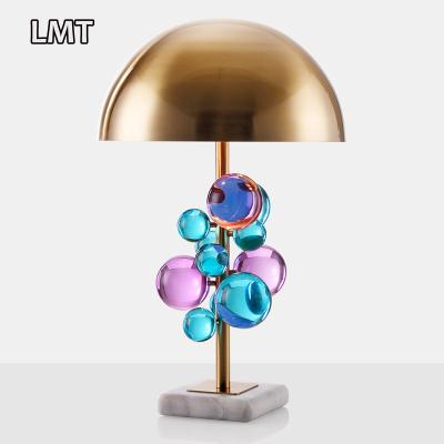 China 2021 hot sale modern hotel gold metallization villa reading decorative desk lamp led bedside luxury modern crystal table lamp for sale