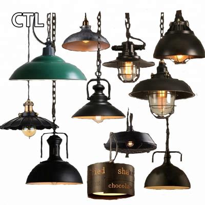 China Retro Industrial Restaurant Chandelier Lights Attic Rustic Industrial Vintage Furniture Kitchen Iron Matching Pendant Lamp for sale