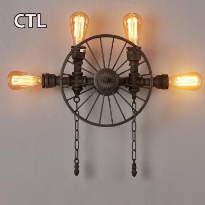 China Industrial Restaurant Bars Industrial Rustic Decorative Loft Sconces Retro Vintage Wall Lamp Steampunk Wall Lamp for sale