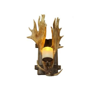 China Vintage American luxury modern luxury antler decoration villa sconces wall sconces villa retro match style resin wall attic wall lamp for sale