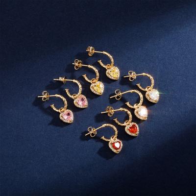 China 2022 Fashion Trendy Jewelry INS Style Colorful Zircon Earrings Stud Earrings For Her for sale