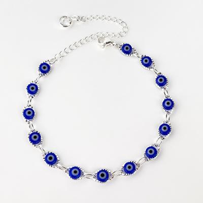 China Wholesale Neo-Gothic Women Charm Stainless Steel 18K Gold Plated Turkish Blue Eyes Bracelet Jewelry for sale