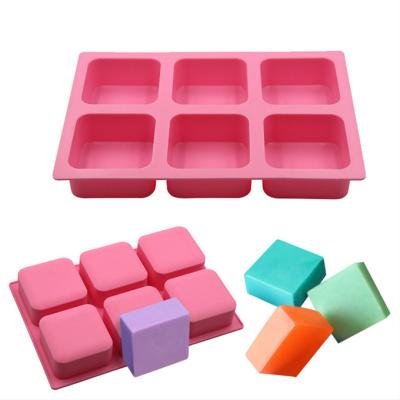 China 6 Viable Rectangular Handmade Soap Silicone Mold Fondant Cake Silicone Mold Cake Tools For Cake Decorating for sale