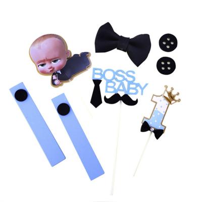 China Viable BABY BOSS Bottle Boy Series Cake Decorating Insert Card Happy Birthday Cake Topper For Cake Decorating for sale