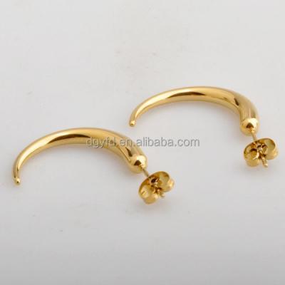 China Women's 18K Gold Daily Open Chunky Circle Earrings Stainless Steel Chili Earrings for sale