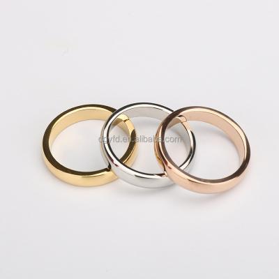 China Daily Custom Engraved 4mm Rose Gold 18K Plain Stainless Steel Jewelry Silver Band Stacking Ring Women Men Wholesale for sale