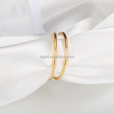 China Daily Wedding Ring Simple Minimalist Ultra Thin 18k Gold Stacked Rings For Women Seal Rings Bridesmaid Gift For Her for sale