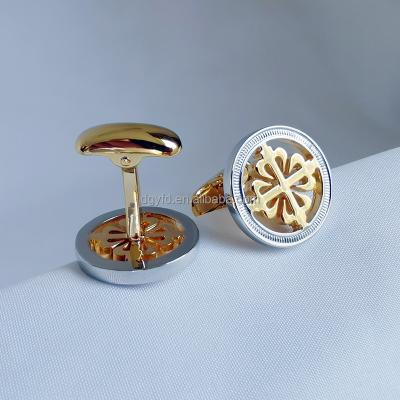 China Daily Wear Custom Your Design Stainless Steel Cuff Links Flower Knight Cufflinks Husband Dad Cross Gifts for sale