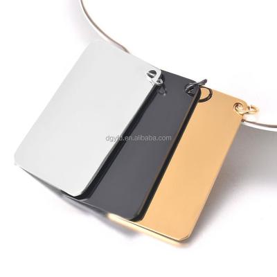 China Personalized Jewelry Making Various Wholesale Custom Stainless Steel Metal Engraving Rectangle Jewelry Tag for sale