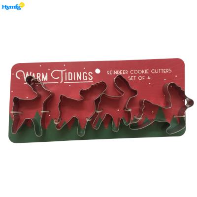 China Stainless Steel Reindeer Cookie Cutter Set Sustainable Christmas for sale