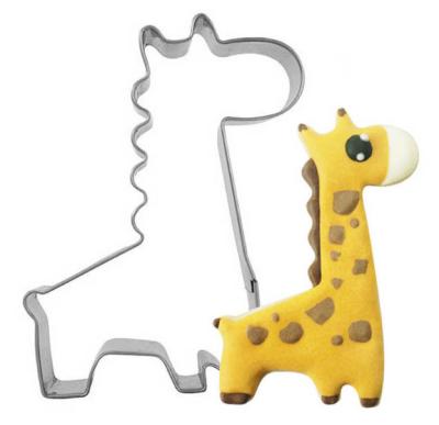 China Sustainable Stainless Steel Custom Design Animal Metal Giraffe Shape Cookie Cutter for sale