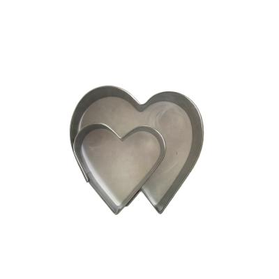 China Sustainable Custom Metal Valentine Double Heart Shaped Cookie Cutters for sale