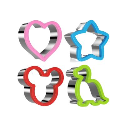 China Sustainable Mickey Star Dinosaur Heart Stainless Steel Sandwich Cutter Set For Kids for sale