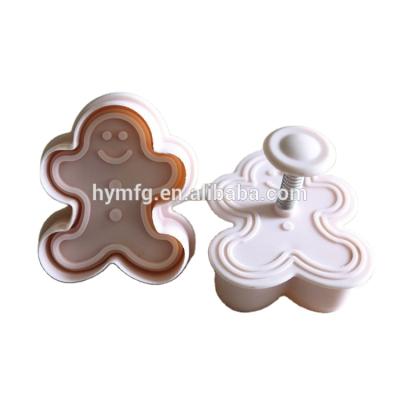 China Sustainable Gingerbread Boy Shaped Fondant Plunger Cutters and 3D Cookie Cutter for sale