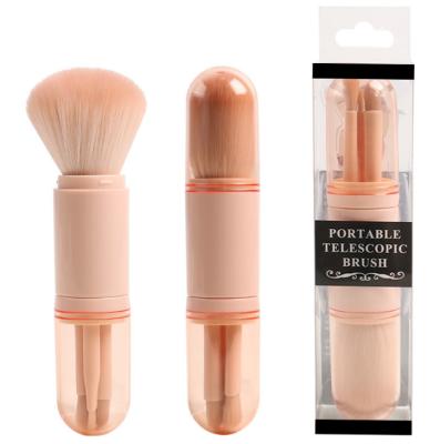 China 2020 Skin-Friendly New Style for Travel Double Side Makeup Brushes Retractable 4 in 1 Mini Makeup Brush Set for sale