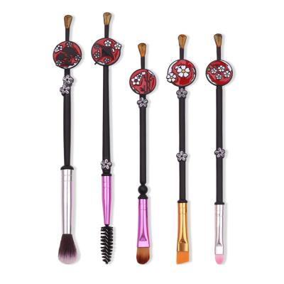 China Japanese Sakura 5 Pcs Makeup Set Brush Eyeshadow Makeup Brush Kit Girls Gift Unique Design Skin-friendly Gifts for sale