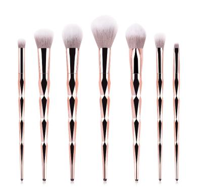 China 2020 Hot SALE Diamond Shape Handel Rose Gold Skin-friendly Makeup Brushes 7PCS Make Up Brush Set for sale