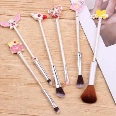 China Skin-friendly Sakura Sailor Moon 6pcs Makeup Abductor Card Gifts 2020 Limited Edition Gold Metal Metal Beauty Tool for sale