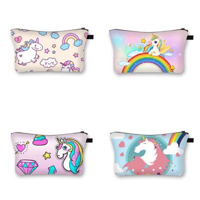 China High Quality 30 Styles Mix Unicorn Makeup Bag Canvas Cosmetic Bag Small Makeup Pouch Storage Bag Organize Handbag for sale