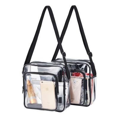 China PVC Gift For Ladies Waterproof Lightweight Jelly Bag Large Capacity Clear PVC Messenger Bag Cosmetic Square Shoulder Bag for sale