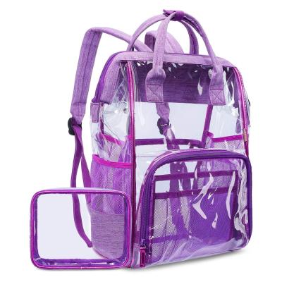 China PVC Waterproof Custom Clear Transparent Backpack For School Laptop Students Bag for sale