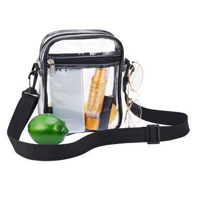 China Hot Sale Women PVC Clear Jelly Bag Waterproof Cross - Body Square Shoulder Lady Small Bags Cosmetic Bag for sale