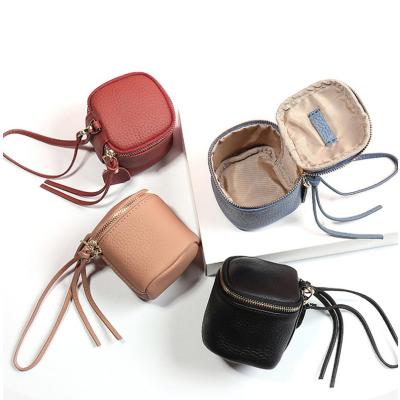 China Mini Bucket Travel PU Bucket Cosmetic Wristband Cosmetic Bag Lady Cosmetic Bag Portable Zipper for Women for sale