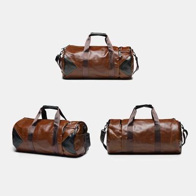 China New Design Fashion PU Leather Large Capacity Travel Duffel Bag Messenger Portable Sports Gym Bag Multifunctional Luggage for sale